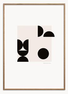 Poster incorniciato in legno di quercia Balancing Objects 01