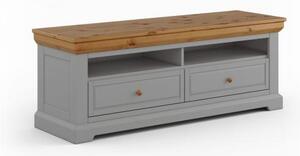 Mobile porta tv tv pino massello grigio e top rovere shabby country