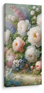 Quadro su tela – Peonie romantiche in un prato fiorito