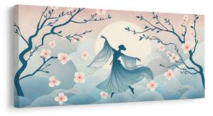 Quadro su tela – Sagoma di ballerina tra i ciliegi in fiore