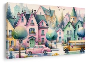 Quadro su tela – Vicoli magici della città pastello