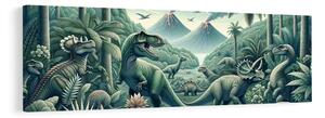 Quadro su tela – Mondo selvaggio dei dinosauri