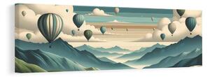 Quadro su tela – Montagne e cielo pieni di palloni