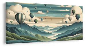 Quadro su tela – Volo in mongolfiera sopra le cime