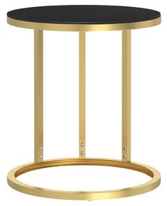 Tavolino Oro e Nero 45 cm in Vetro Temperato