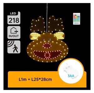 Aigostar - Decorazione natalizia LED 218xLED/3xAA IP44 + telecomando renna 28 cm