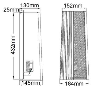 Quintiesse QN-LINARA1-BK - Lampada da parete LINARA 1xE27/60W/230V nero/oro
