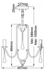Quintiesse QN-KARLEE3 - Lampadario a stelo KARLEE 3xE14/60W/230V cromo satinato