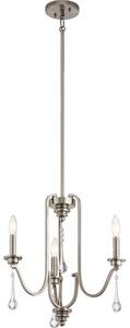 Quintiesse QN-KARLEE3 - Lampadario a stelo KARLEE 3xE14/60W/230V cromo satinato