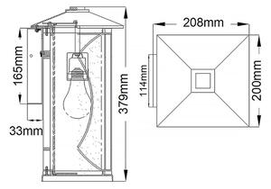 Quintiesse QN-ASHBERN-M - Lampada da parete esterna ASHBERN M 1xE27/60W/230V IP44