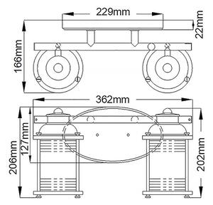 Quintiesse QN-ASHLANDBAY2-NBR-BATH - Lampada da parete per bagno ASHLAND BAY 2xE27/60W/230V IP44