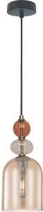 Lampadario a sospensione con cavo TROPEA 1xE27/15W/230V nero/rosso fumé/beige