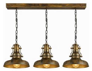 Brilagi - Lampadario a catena PYRONIC 3xE27/40W/230V bronzo/patina