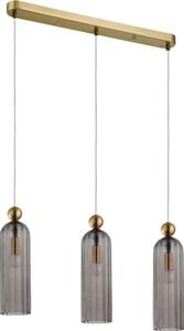 Lampadario a cavo PIEGA 3xE14/40W/230V ottone/nero fumé