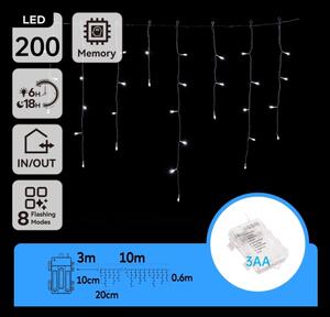 Aigostar - Catena LED per esterni 200xLED/8 funzioni 13x0,6m IP44 bianco freddo