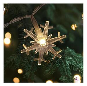 Catena luminosa LED da esterno, 20xLED/2xAA, 2,2 m, IP44, bianco caldo, fiocchi di neve