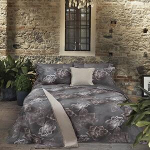 Completo Copripiumino MATRIMONIALE - 255X255 175X205 2 FEDERE 50X80 Macroflowers TORTORA Raso Di Cotone Caleffi