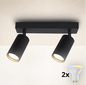 Brilagi - Faretto LED RGBW dimmerabile SELE MODERN 2xGU10/4,8W/230V nero