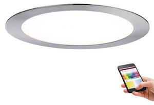 Pannello da incasso SmartHome LED RGBW in ferro spazzolato tondo IP44