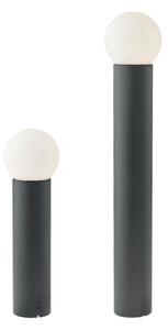 BULK PALI DA GIARDINO IP44 2 MISURE ANTRACITE CON SFERA BIANCA OPALE LAMPADINA ATTACCO E27