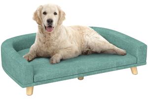 PawHut Divano per Cani di Taglia Grande con Gambe Rialzate e Cuscino Sfoderabile, 98x67x25 cm, Verde Chiaro|Aosom