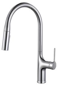 Miscelatore per cucina - Miscelatore estraibile per lavello - Miscelatore monocomando - Acqua calda e fredda - Installazione monoblocco - Bocchetta girevole - Cromo