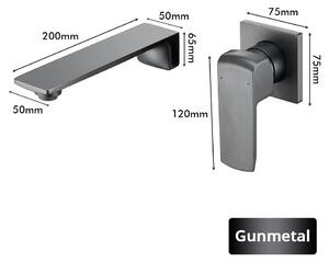 Rubinetto per lavabo da bagno - Miscelatore monocomando da montare a parete - Acqua calda e fredda - Corpo in ottone - Cartuccia in Vetroceramica - Ottone