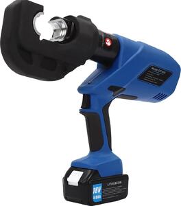 Pinza idraulica elettrica per pressare tubi - Strumento per pressare tubi in materiale PEX/PB - 12 tonnellate - 16–400 mm² - Alimentata a batteria - Include 12 coppie di matrici