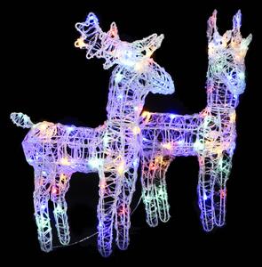 Renne di Natale 2 pz Multicolore 80 LED in Acrilico