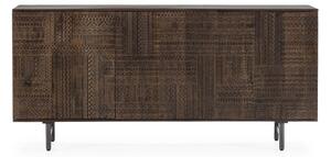 Cassettiera marrone scuro in mango massiccio 160x75x40 cm Kalai – MOME