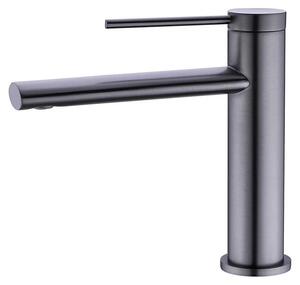 Rubinetto per bagno - Miscelatore monocomando - Montaggio su piano - Un foro - Acqua calda e fredda - Cartuccia in Vetroceramica - Grigio gunmetal
