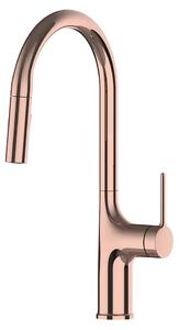 Miscelatore per cucina - Modello V62 - Doccetta estraibile - Miscelatore monocomando - Installazione su piano di lavoro con un foro - Acqua calda e fredda - Rosa oro