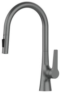 Miscelatore per cucina V72 - Rubinetto estraibile per cucina - Miscelatore monocomando - Acqua calda e fredda - Bocchetta girevole - Ottone - Grigio gunmetal