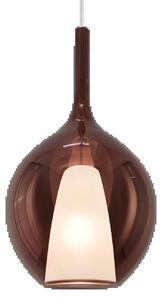 Sospensione Contemporanea Kalique Vetro Rame Bianco E Cromo 1 Luce E27 H53Cm