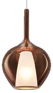 Sospensione Contemporanea Kalique Vetro Rame Bianco E Cromo 1 Luce E27 H50Cm