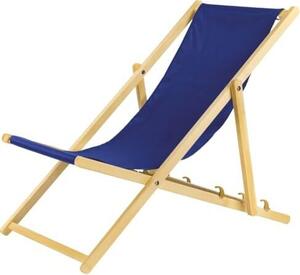 Set di 2 sedie a sdraio pieghevoli in legno blu con sistema di sicurezza; sedia pieghevole, sdraio da spiaggia, sdraio da giardino