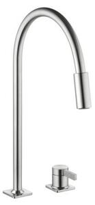 KWC Era 1, miscelatore per lavabo, acciaio inox
