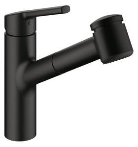 KWC Luna E2, miscelatore per lavabo, nero opaco, alta pressione