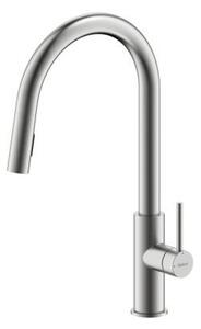 Miscelatore NABER NAMOR 6 in ACCIAIO INOX spazzolato con bocca doccia orientabile / Miscelatore da cucina / Miscelatore monocomando