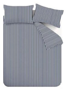 Set copripiumino e federa blu scuro in flanella per letto singolo 135x200 cm Stripe – Catherine Lansfield
