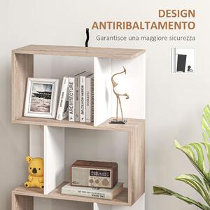 Homcom Libreria di Design Scaffale Ufficio Legno Moderna 3 Ripiani 60 × 24 × 111.4cm