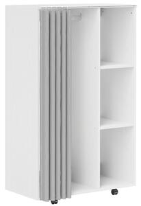 HOMCOM Stand Appendiabiti con 4 Ruote, Ripiani Aperti, Asta per Vestiti, Tende per Guardaroba, per Camera da Letto Soggiorno Corridoio, Bianco | Aosom Italy