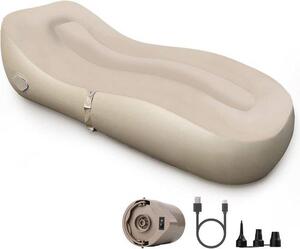Materasso gonfiabile elettrico con pompa integrata – Comodo materasso da viaggio a gonfiaggio rapido – Materasso a due strati, compatto – Ideale per gli ospiti, il campeggio e le vacanze – Adatto per uso interno ed esterno – Stevilo
