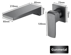 Rubinetto per lavabo da bagno - Miscelatore monocomando - Acciaio inossidabile 304 - Acqua calda e fredda - Montaggio a 2 fori - Cartuccia in Vetroceramica - Ottone