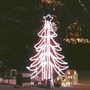 Figura Albero Natale Pieghevole con LED Bianco Caldo 87x87x93cm