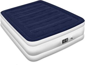 Letto gonfiabile elettrico con pompa integrata – Materasso gonfiabile a gonfiaggio rapido – Comodo letto da viaggio – Ideale per gli ospiti, il campeggio e le vacanze – Letto gonfiabile a due piani – Compatto da riporre