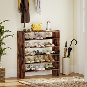 Costway Scaffale per scarpe impilabile a 3 pezzi, Organizer orizzontale a 2 livelli per ingresso corridoio Naturale