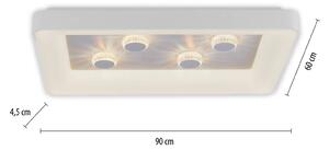JUST LIGHT. Plafoniera LED Vertigo, CCT, 90x60 cm, bianco