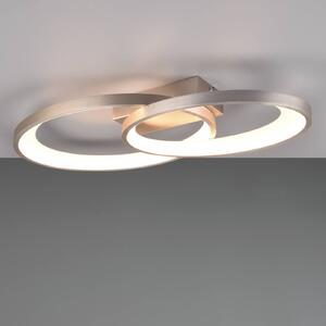 Reality Leuchten Plafoniera LED Malaga con 2 anelli nichel satinato