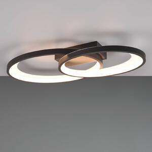 Reality Leuchten Plafoniera LED Malaga con 2 anelli, nero